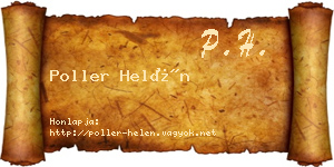 Poller Helén névjegykártya